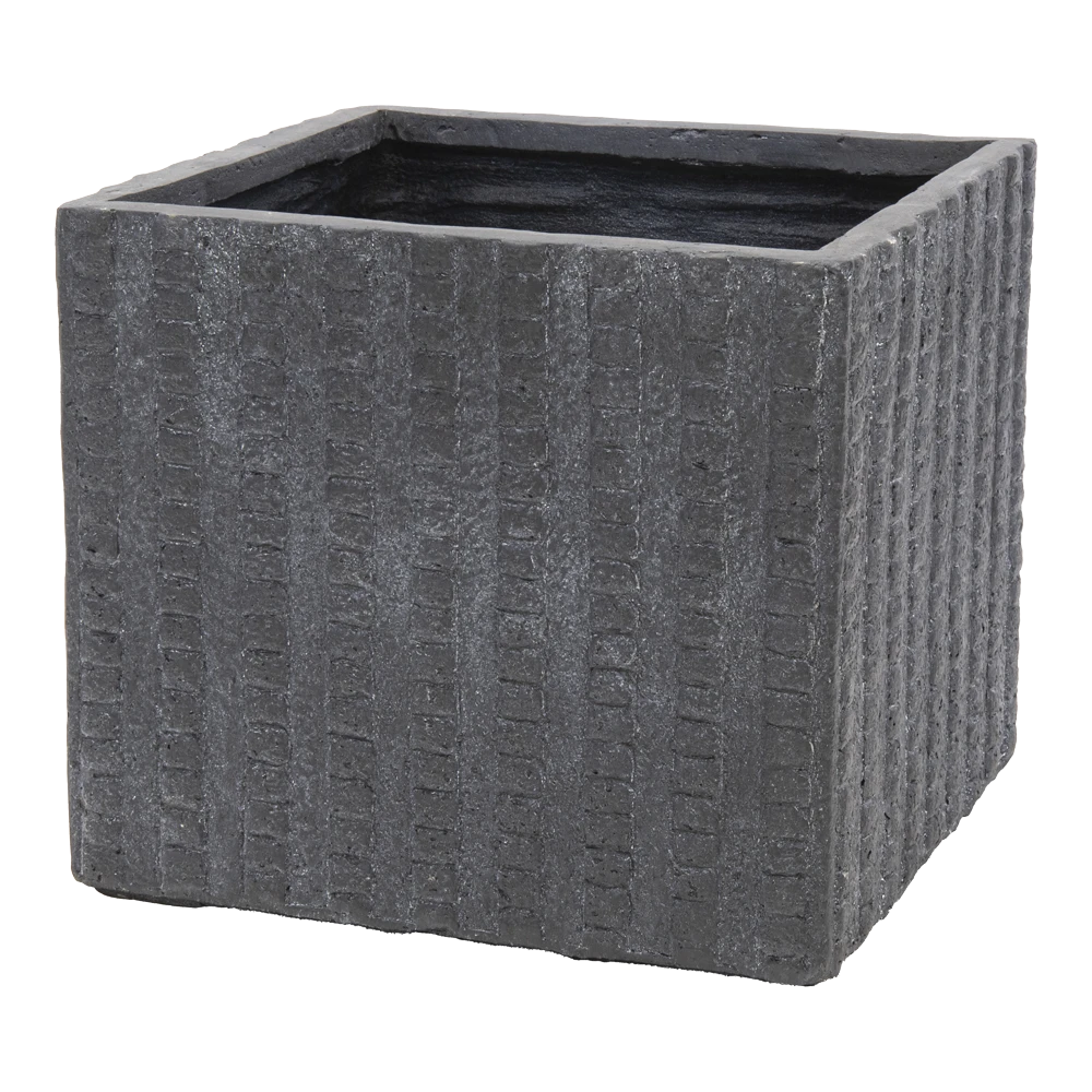 Plantenbak Arkansas Cubi - L44 X B44 X H38cm - Donkergrijs 1 Plantenbak Arkansas Cubi - L44 X B44 X H38cm - Donkergrijs
