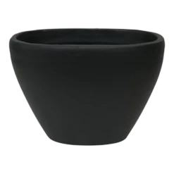 Bloempot Shanon Ovaal - L28 X B16 X H21cm - Mat Zwart