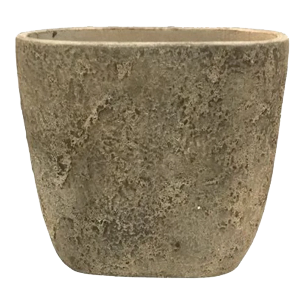 Bloempot Shanon Ovaal - L38 X B16 X H38cm - Earth Groen