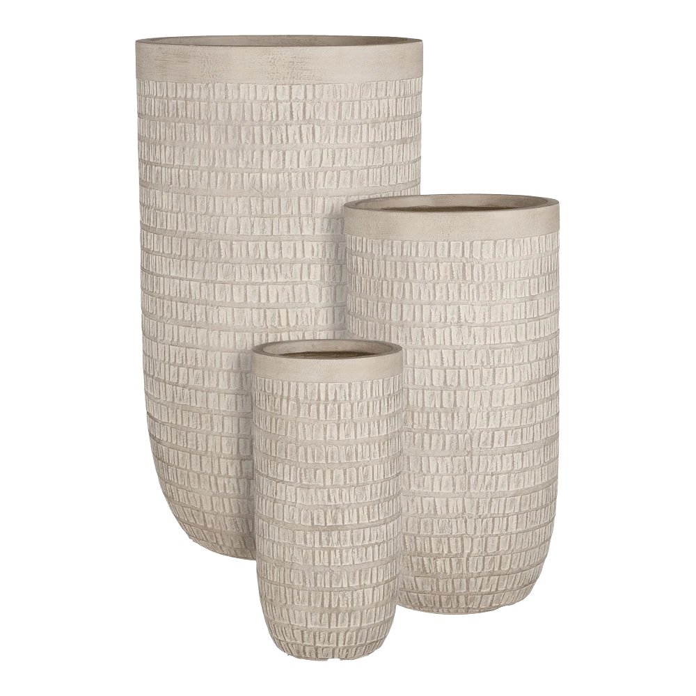 Bloempot Tallinn - D34 X H63,5cm - Taupe 1 Bloempot Tallinn - D34 X H63,5cm - Taupe