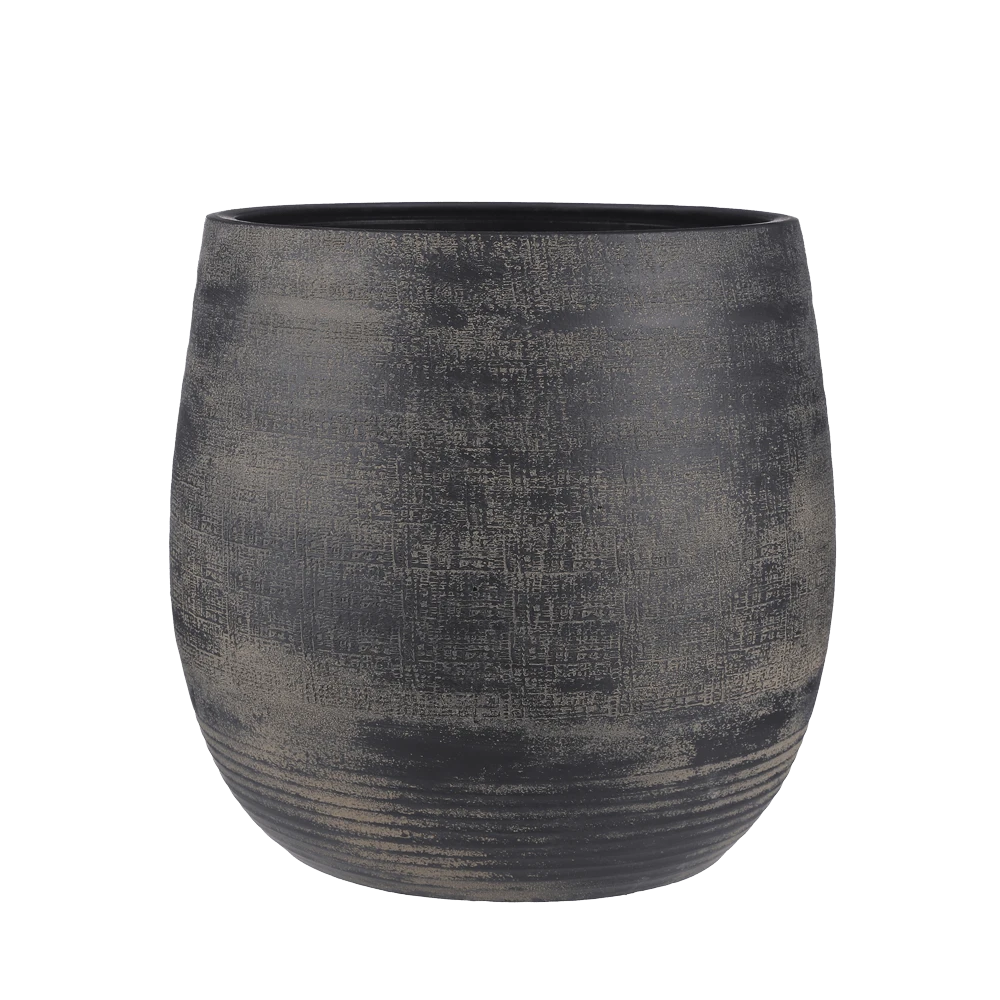 Bloempot Victor - H45 X D49cm - Donker Bruin 1 Bloempot Victor - H45 X D49cm - Donker Bruin