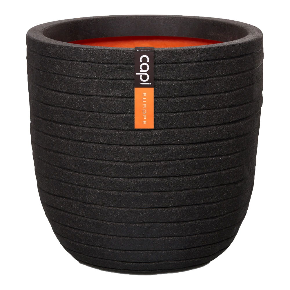 Capi Bloempot Bol Nature Row NL - D54 X H52cm - Zwart 1 Capi Bloempot Bol Nature Row NL - D54 X H52cm - Zwart