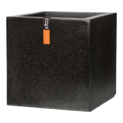 Capi Plantenbak Vierkant Lux Terrazo - L40 X B40 X H40cm - Zwart