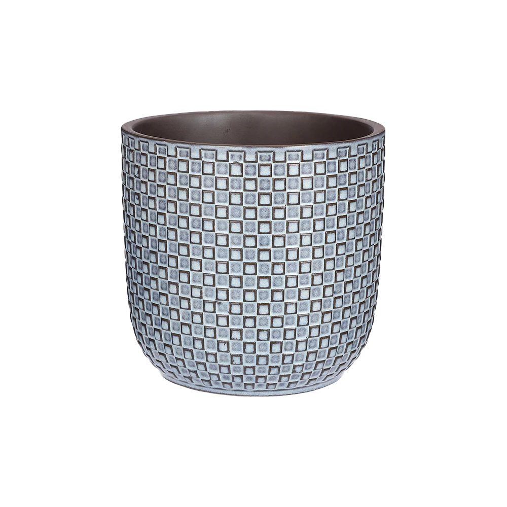 Bloempot Daan - D19 X H17.5cm - Blauw 1 Bloempot Daan - D19 X H17.5cm - Blauw