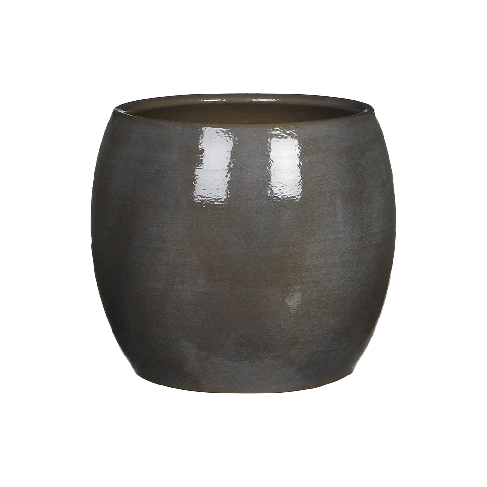 Bloempot Lester - D24 X H22cm - Donkergrijs 1 Bloempot Lester - D24 X H22cm - Donkergrijs
