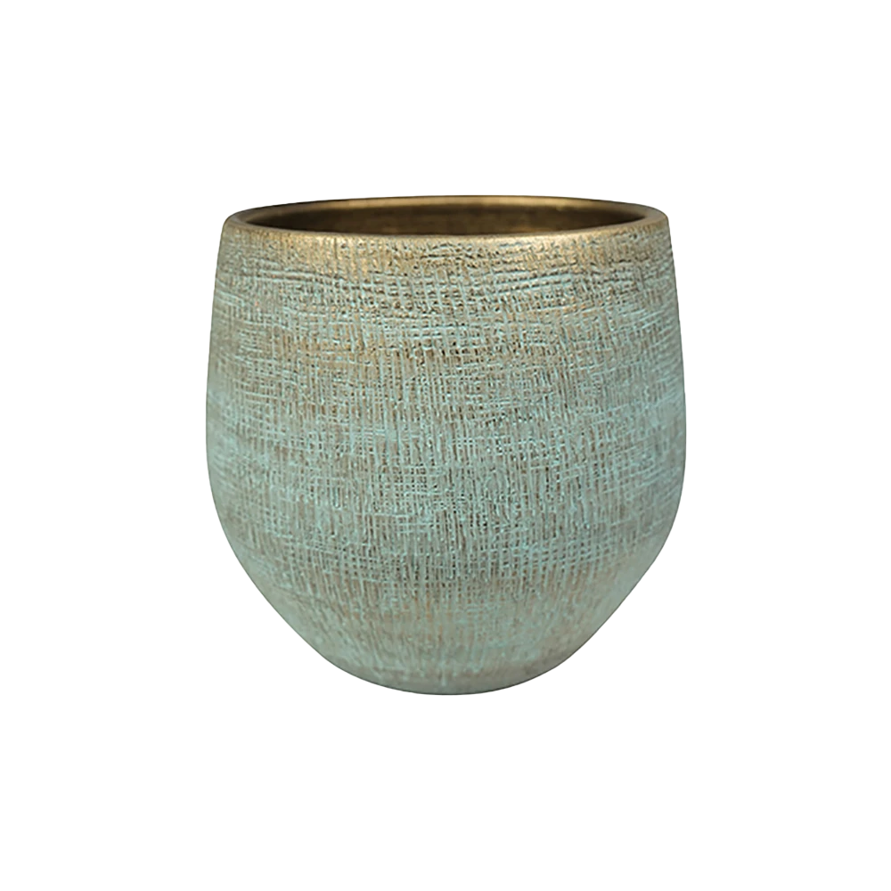 Bloempot Ryan - D36 X H32cm - Shiny Blue 1 Bloempot Ryan - D36 X H32cm - Shiny Blue