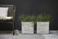 Capi Plantenbak Vierkant Nature Rib NL - L40 X B40 X H40cm - Ivoor -Planten Verkoop pot vierkant rib nl 40x40x40 ivoor plantenbak 7 8