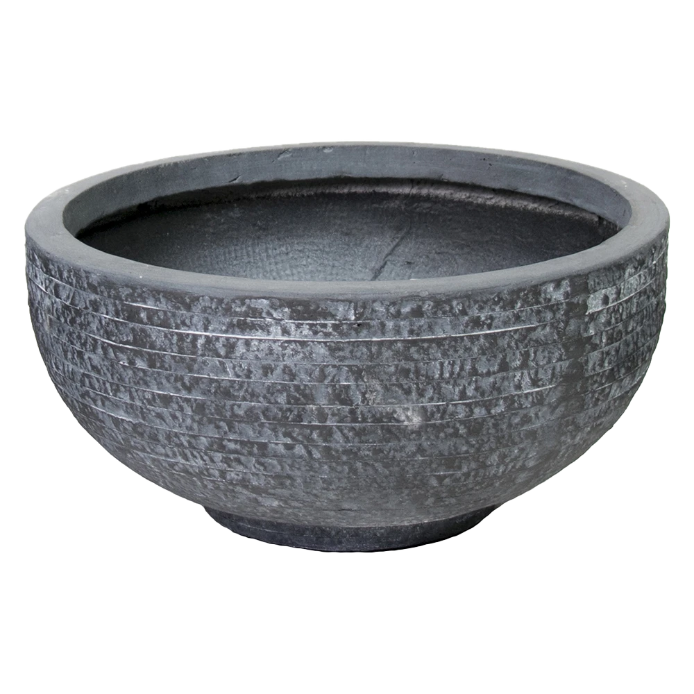 Plantenschaal Utah - D36 X H16.5cm - Donkergrijs 1 Plantenschaal Utah - D36 X H16.5cm - Donkergrijs